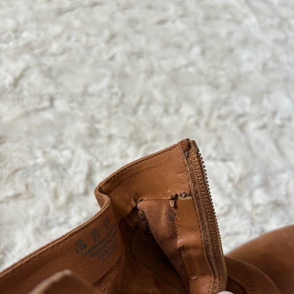 Franco Sarto Women's Size 8.5 Brown Leather Suede Linden Block Heel Ankle Boots - Picture 5 of 8